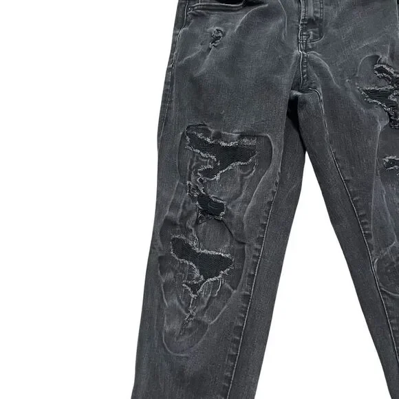 AEROPOSTALE Men’s Athletic Skinny Black Distressed Jeans Size 31/32 - Picture 4 of 9